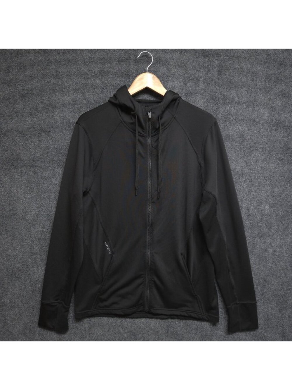 HYLETE Hoodie Mens Medium Black Full Zip TRAIN COMPETE LIVE Performance Jacket